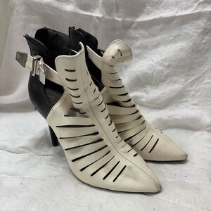 Black and white chic heels